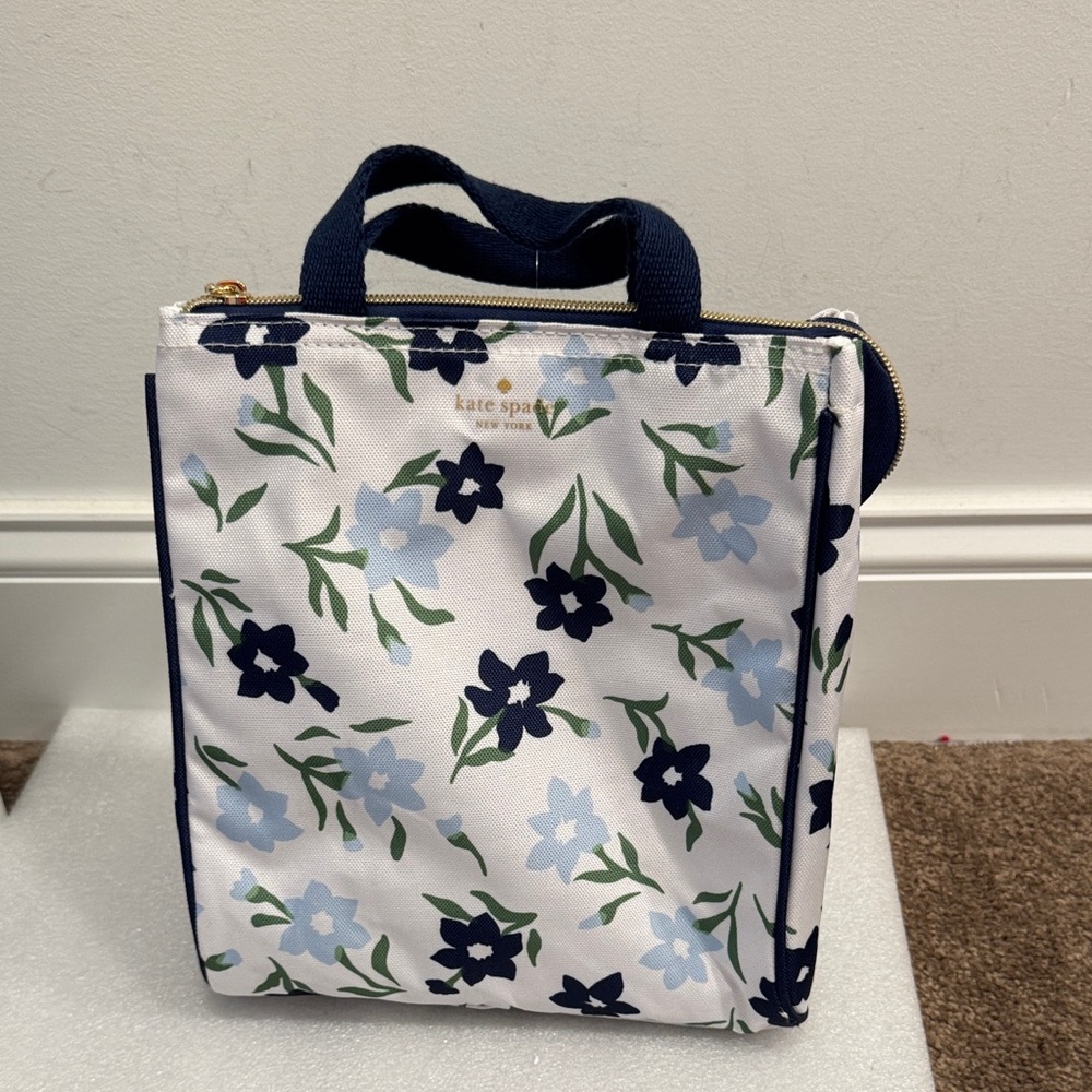kate spade Floral Print White, Navy & Light Blue Tote